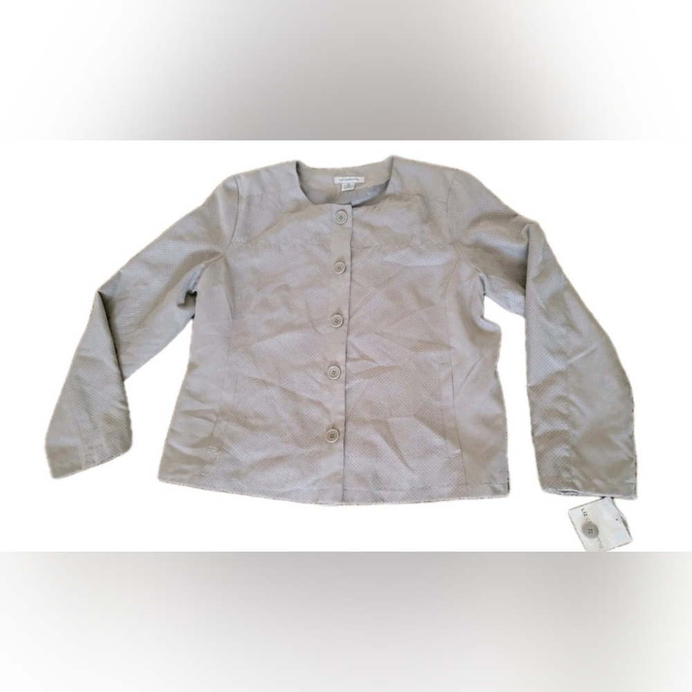 Liz Claiborne Women's Positive Position Grey Drizzle Blazer Jacket Size XL New